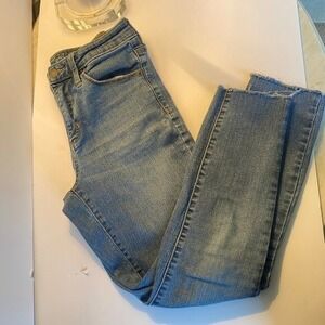 Universal Thread Jeans Womens 4 Denim PantsBlue High Rise Raw Hem Skinny
